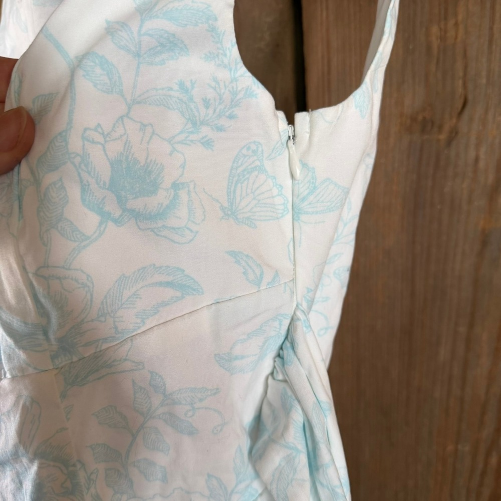 Wild Fable Dress Floral Butterfly Cottagecore Women Size XS White Blue Sun Dress - Picture 7 of 9